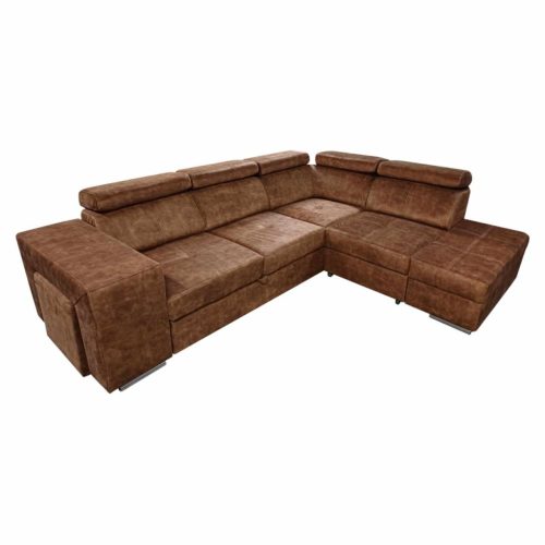 Ülőgarnitúra, barna, jobbos, MALAGA | Barna | Fa