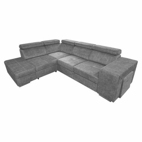 Ülőgarnitúra, szürke, balos, MALAGA | Szürke | Fa