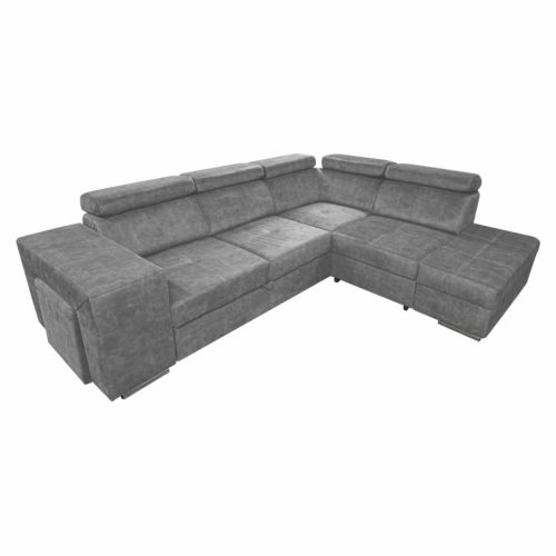 Ülőgarnitúra, szürke, jobbos, MALAGA | Szürke | Fa