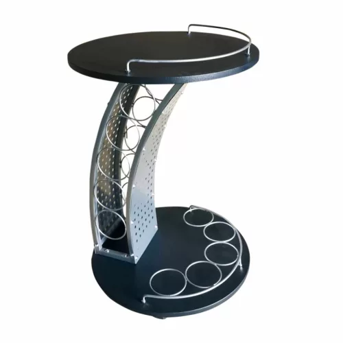Tálalóasztal, fekete/ezüst, ALADAR NEW | Szürke | DTD