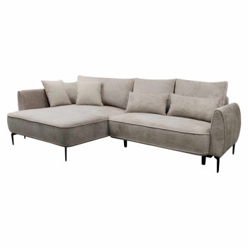   Sarokkanapé, szürkésbézs Taupe, balos, MURIEL ROH | Szürke | Szövet