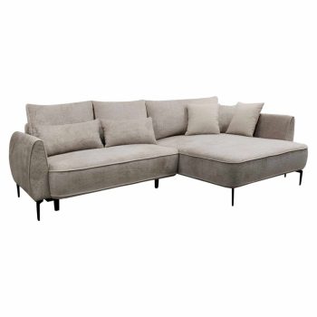   Sarokkanapé, szürkésbézs Taupe, jobbos, MURIEL ROH | Szürke | Szövet