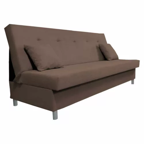 Kihúzható kanapé, barna, ALADA | Barna | Szövet