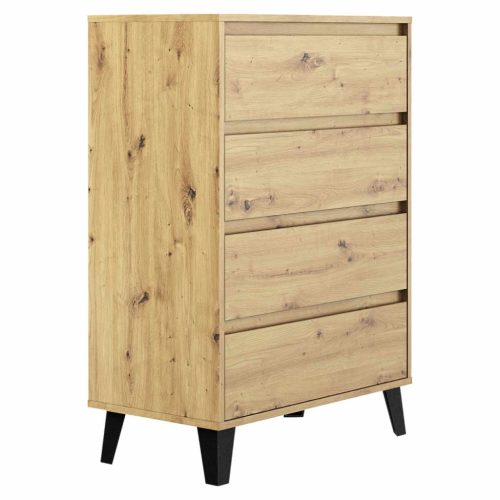 Komód, artisan tölgy, BOGAN NEW 4S70 | Barna | Faforgács