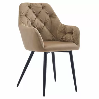 Design fotel, bézs Velvet szövet, VERIO NEW | Bézs | Fém