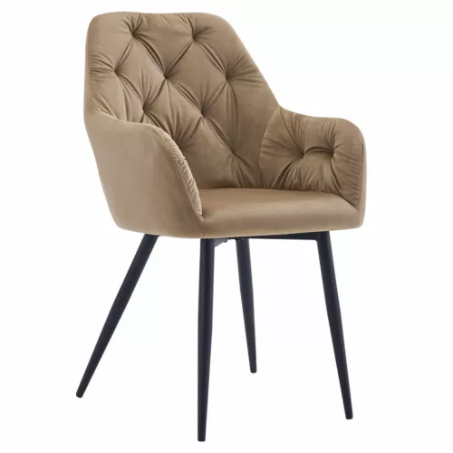 Design fotel, bézs Velvet szövet, VERIO NEW | Bézs | Fém