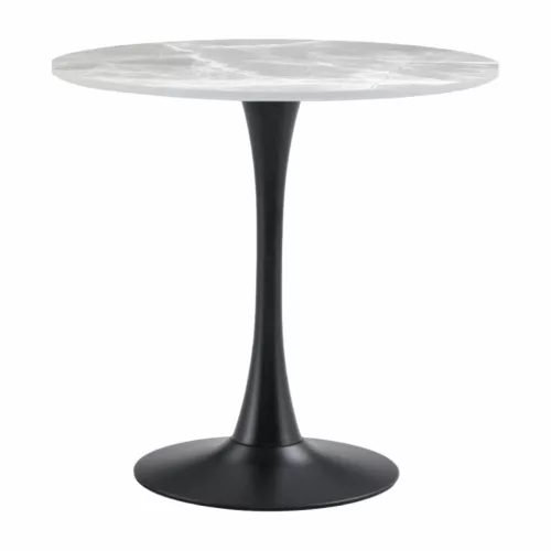 Étkezőasztal, szürke márvány/fekete, átmérő 90 cm, LORIAN TYP 1 | Szürke | Kő