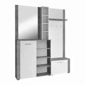   Előszobai készlet, fehér/ beton, FANDU | Fehér | Faforgács