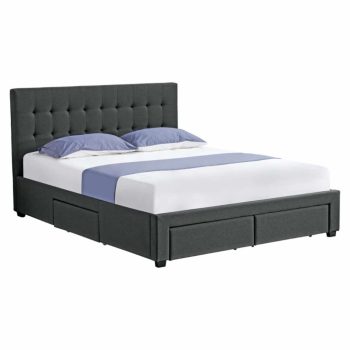 Ágy ráccsal, 180x200, szürke, MILARA | Szürke | MDF