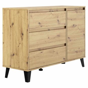 Komód, artisan tölgy, BOGAN NEW 1D3S | Barna | Faforgács