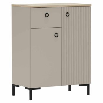   Komód, szürkésbarna Taupe/silverjack tölgy, DOMCA 2D1S | Szürke | Faforgács