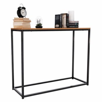 Konzolasztal, tölgy/fekete, KALISTO NEW | Barna | MDF