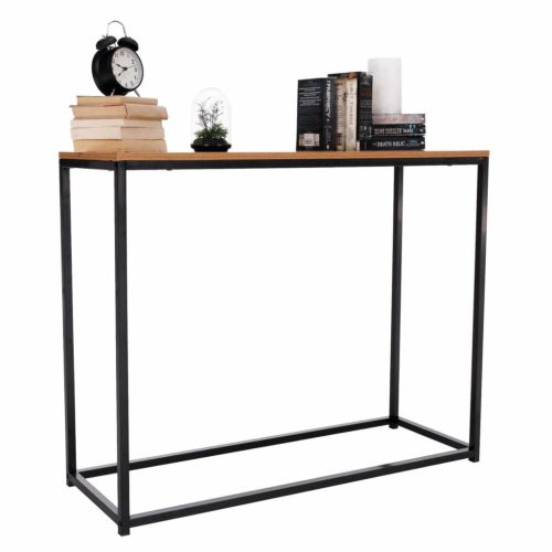 Konzolasztal, tölgy/fekete, KALISTO NEW | Barna | MDF
