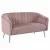 Design kétszemélyes kanapé, rózsaszín Velvet szövet/króm-ezüst, BAGY | Rózsaszín | Szövet