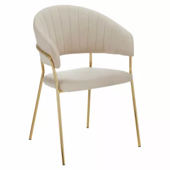   Design étkezőszék, bézs Velvet szövet/gold króm arany, DASMIN NEW TYP 1 | Bézs | Szövet