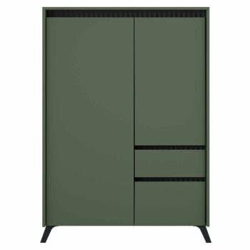 Komód, smoke zöld/fekete, LONGY REG2D1S1K | Zöld | DTD
