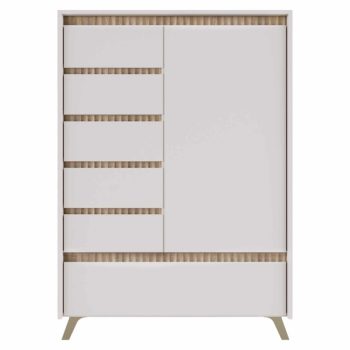 Komód, kasmír/sonoma tölgy, LONGY REG1D5S1K | Bézs | DTD