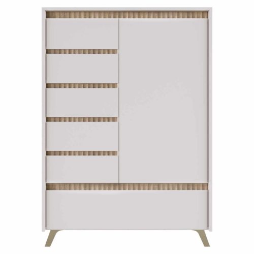 Komód, kasmír/sonoma tölgy, LONGY REG1D5S1K | Bézs | DTD