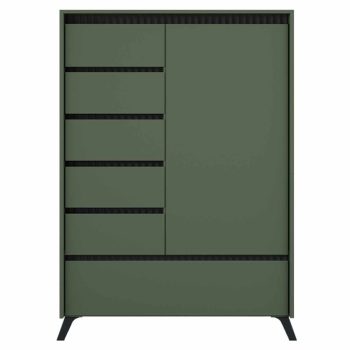 Komód, smoke zöld/fekete, LONGY REG1D5S1K | Zöld | DTD
