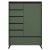 Komód, smoke zöld/fekete, LONGY REG1D5S1K | Zöld | DTD