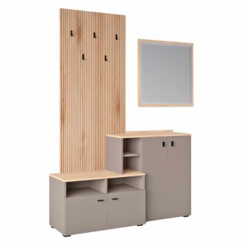   Előszobai összeállítás, toffee/natúr canella strata/cremona torro tölgy, EBRAO | Barna | DTD