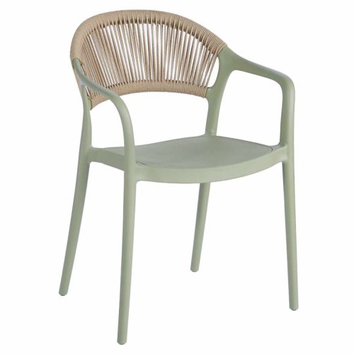 Rakásolható szék, zöld/bézs, LEXTON | Zöld | Műanyag