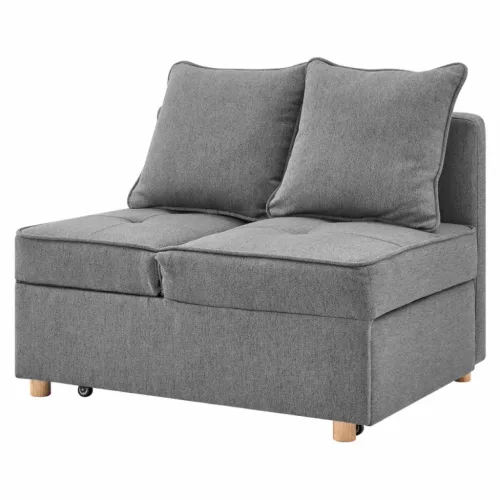 Kihúzható kanapé, szürke, OSVALDO | Szürke | Szövet