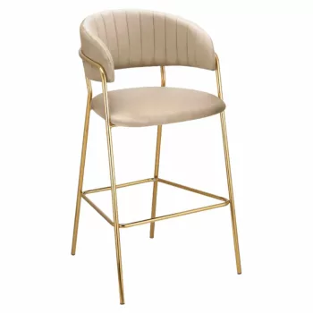   Design bárszék, bézs Velvet szövet/gold króm arany, DASMIN NEW TYP 2 | Bézs | Szövet