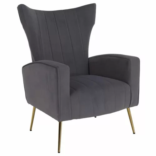 Relaxfotel, szürke Velvet szövet, BARET | Szürke | Szövet