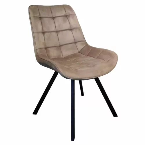 Étkezőszék, szürkésbarna Taupe Velvet szövet/fekete, SAMIRA | Barna | Szövet