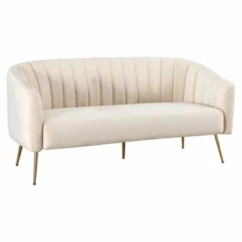   Design 3-as ülés kanapé, bézs Velvet szövet/gold króm-arany, BAGY | Bézs | Szövet