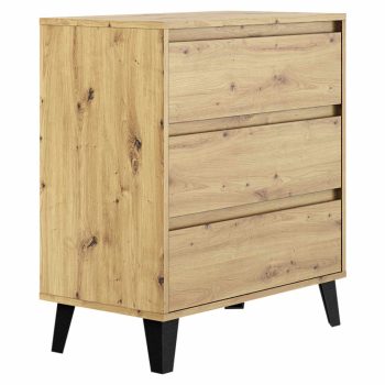 Komód, artisan tölgy, BOGAN NEW 3S70 | Barna | Faforgács