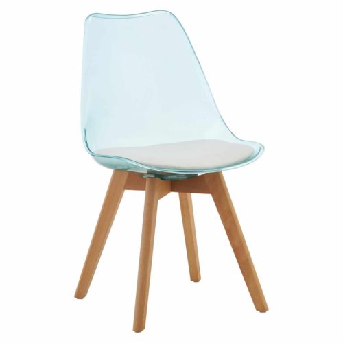 Szék, átlátszó zöld, akril/ekobőr/bükk, BALI 3 NEW | Zöld | Akril