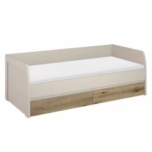 Ágy, 90x200, kasmír/evoke tölgy, KAROS 2S | Bézs | DTD