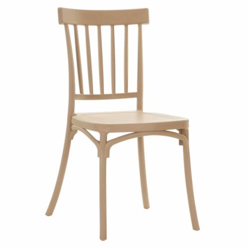 Rakásolható szék, világosbarna, SAZEN NEW | Barna | Műanyag