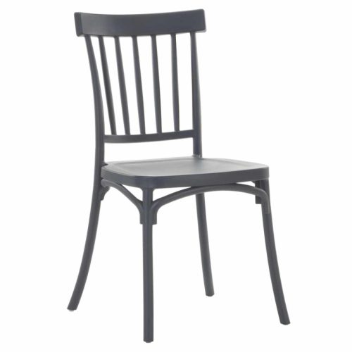 Rakásolható szék, sötétszürke, SAZEN NEW | Szürke | Műanyag