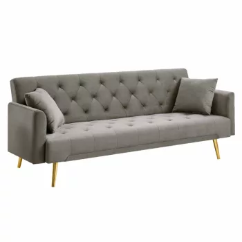   Kihúzható kanapé, szürkésbarna Taupe/gold króm-arany, ALISIA | Szürke | Szövet