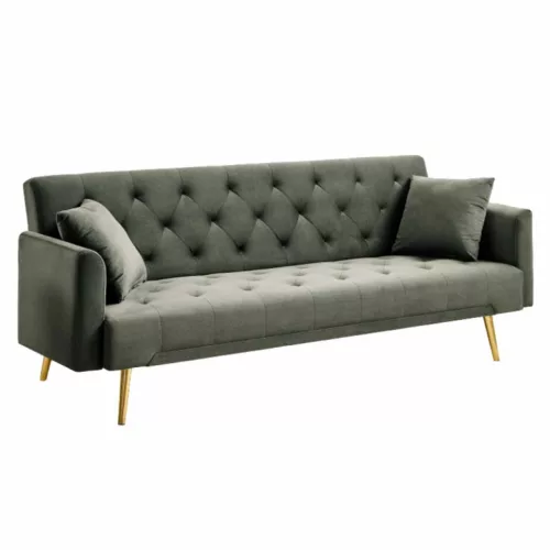 Kihúzható kanapé, sötétzöld/gold króm-arany, ALISIA | Zöld | Szövet