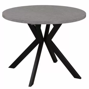   Kihúzható étkezőasztal, világos beton/fekete, 100-250x75,5 cm, LUKOS | Szürke | MDF
