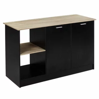 Konyhasziget, 150x60 cm, tölgy/fekete, POMPEJ | Barna | MDF