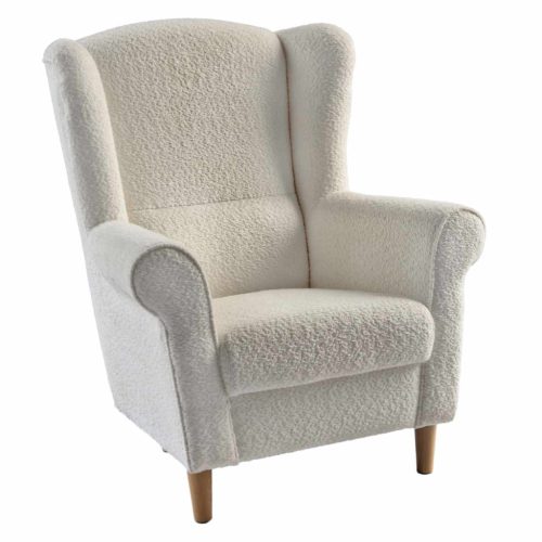 Füles fotel, tejszínes szövet Coral, CHARLOT | Bézs | Szövet