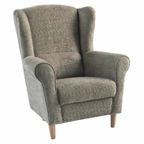 Füles fotel, szürkésbézs Taupe szövet Coral, CHARLOT | Bézs | Szövet