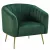 Design fotel, sötétzöld Velvet szövet/gold króm-arany, BAGY | Zöld | Szövet