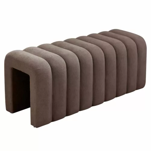 Dizájner pad, barna szövet, SUNDO | Barna | MDF