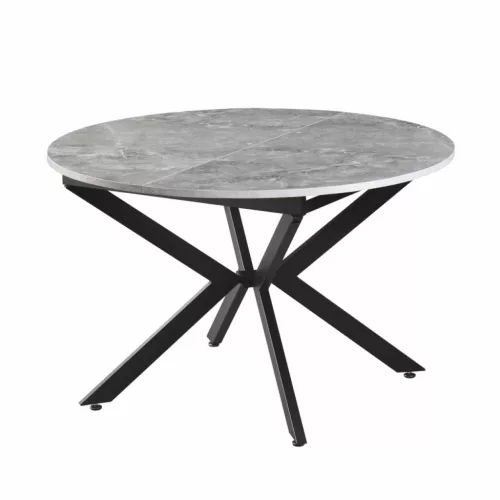 Kihúzható étkezőasztal, beton/fekete, 120x120-160x75 cm, ABERO TYP 2 | Szürke | MDF