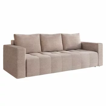 Kinyitható heverő, bézs Taupe, LEONY | Bézs | Szövet