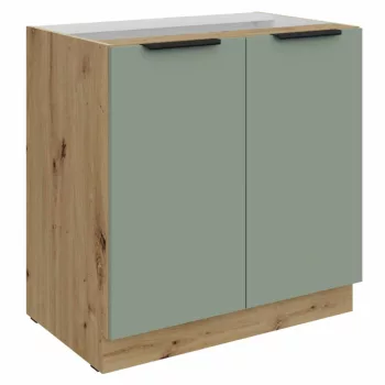   Alsó szekrény, aquamarine/artisan tölgy, ARSANY 80 D 2F BB | Zöld | Faforgács