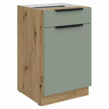   Alsó szekrény, aquamarine/artisan tölgy, ARSANY 50 D 1F 1S BB | Zöld | Faforgács