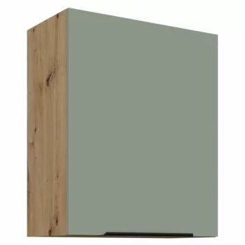   Felső szekrény, aquamarine/artisan tölgy, ARSANY 60 G-72 1F | Zöld | Faforgács