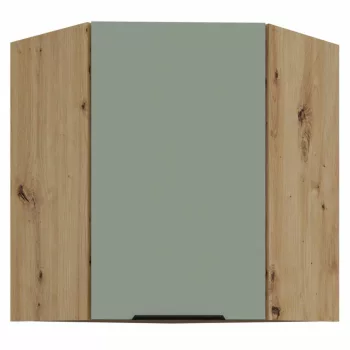   Felső sarokszekrény, aquamarine/artisan tölgy, ARSANY 60x60 GN-72 1F | Zöld | Faforgács